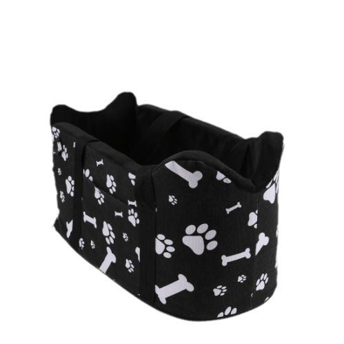 Cama de viaje para mascotas con estampado de huellas