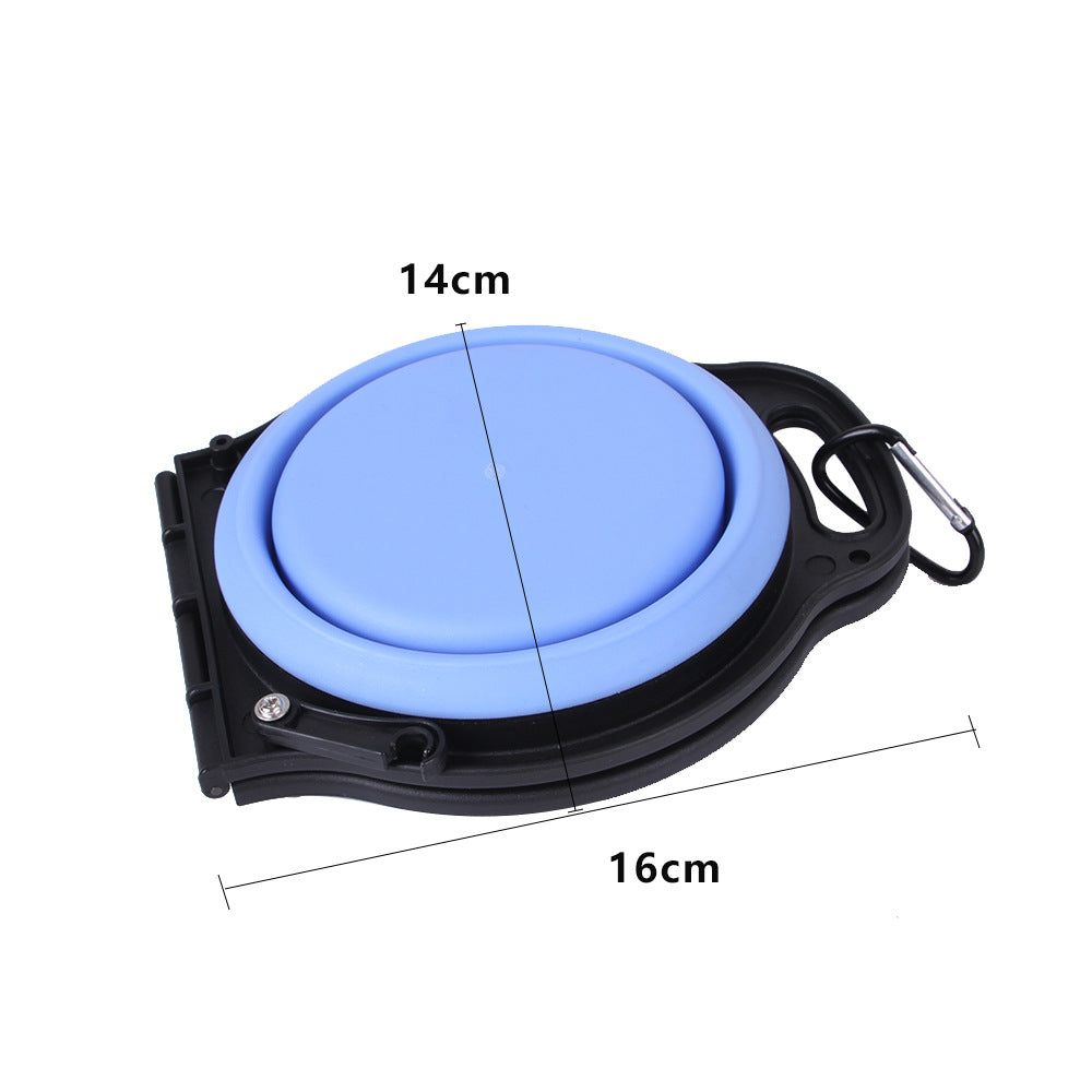 Comedero doble plegable para mascotas con borde negro