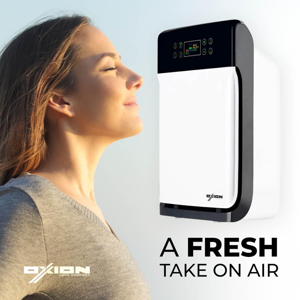 Purificador de aire OXION con filtro H11 y control remoto