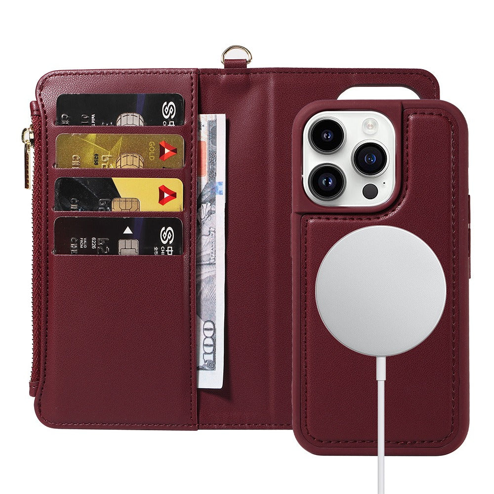 Funda tipo cartera con tapa para iPhone en PU