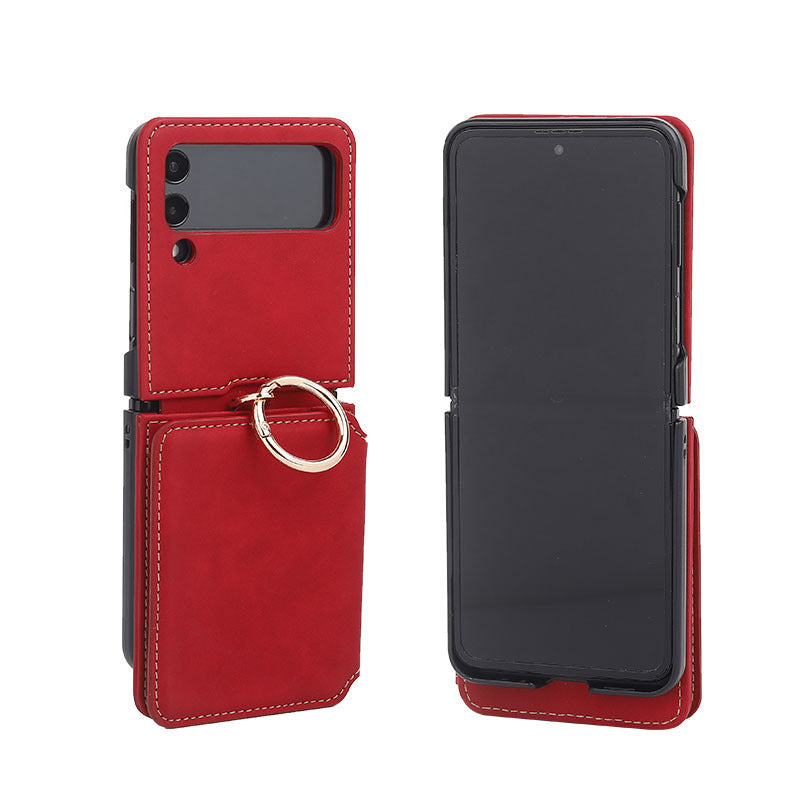 Funda en PU con anillo para teléfono plegable