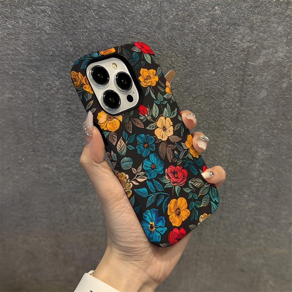 Funda rígida floral para iPhone, diseño 775