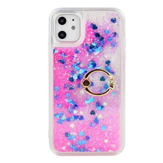 Funda para teléfono con efecto líquido y anillo de apoyo