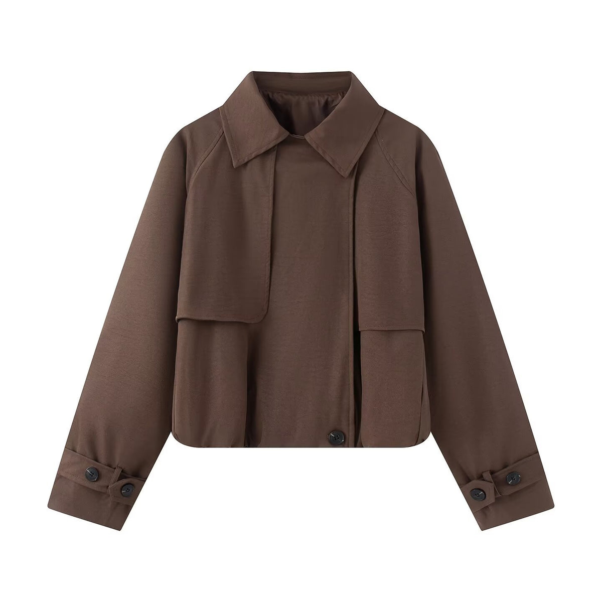 Chaqueta corta de cuello polo con botones