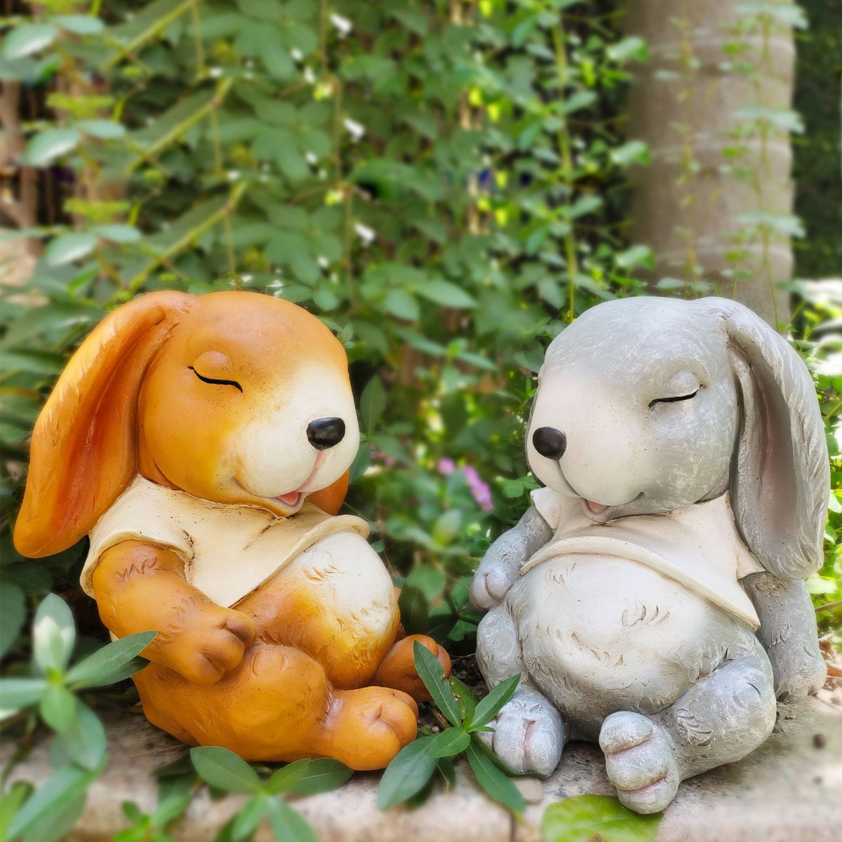 Figuras decorativas de conejos para jardín