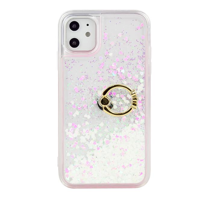 Funda para teléfono con efecto líquido y anillo de apoyo