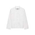 Chaqueta blanca entallada de cuello alto con botones