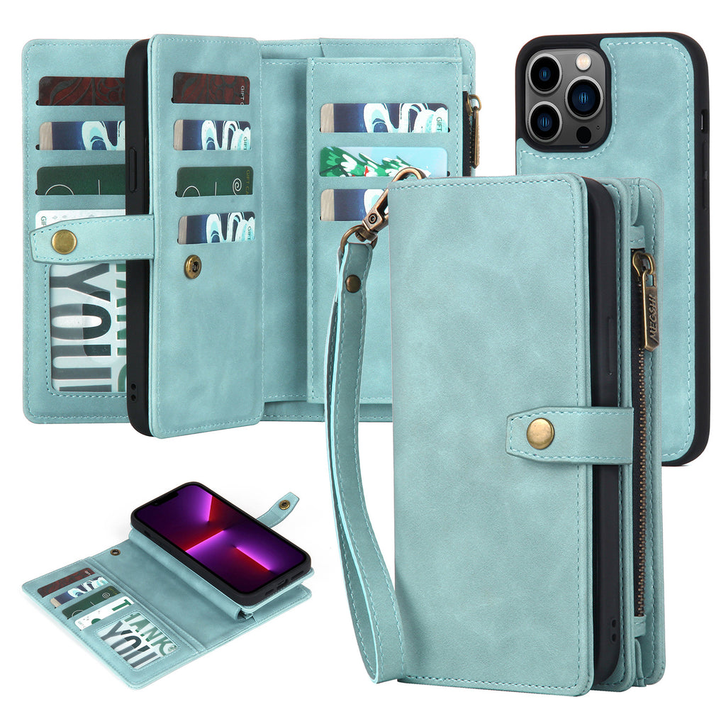 Funda cartera multifunción en PU para iPhone