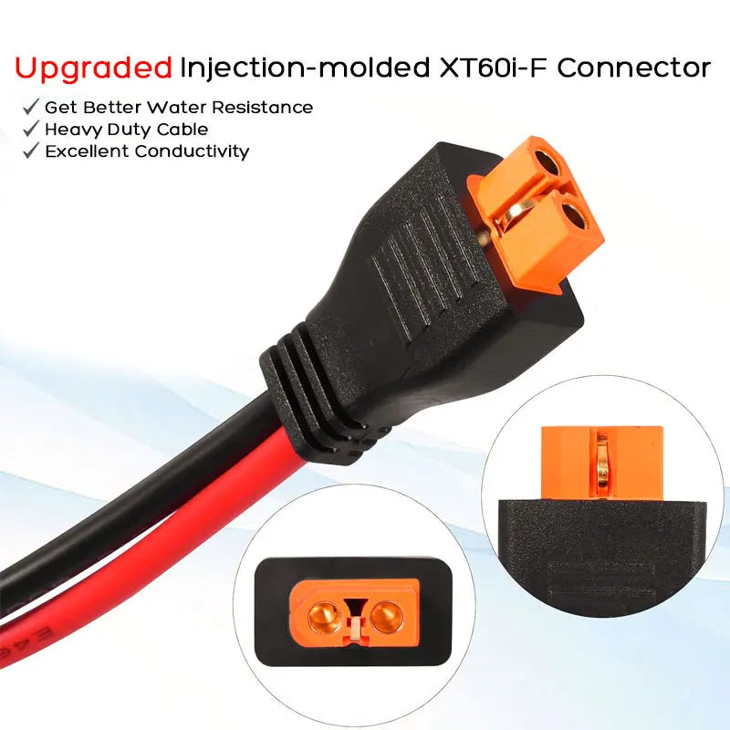 2m/6.5FT Solar Panel to XT60i-F Cable for EcoFlow Delta 2/2 Max/Pro/Pro 3/3 Plus River 2/2Pro/2 Max/3/3 Plus Power Stations.