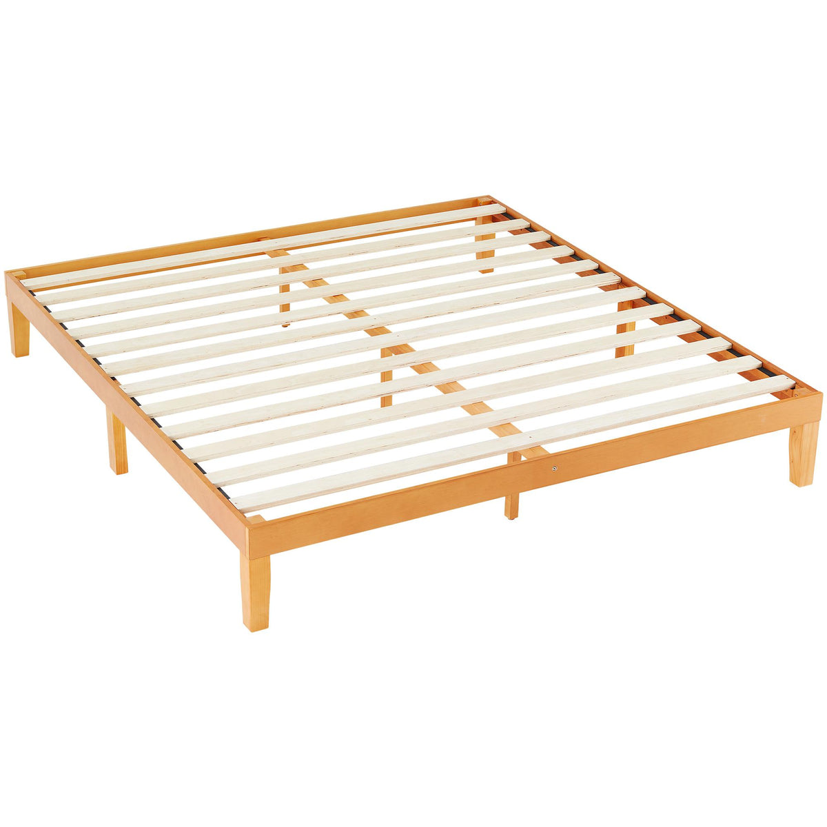 Base de cama de madera con láminas y sin cabecero — King